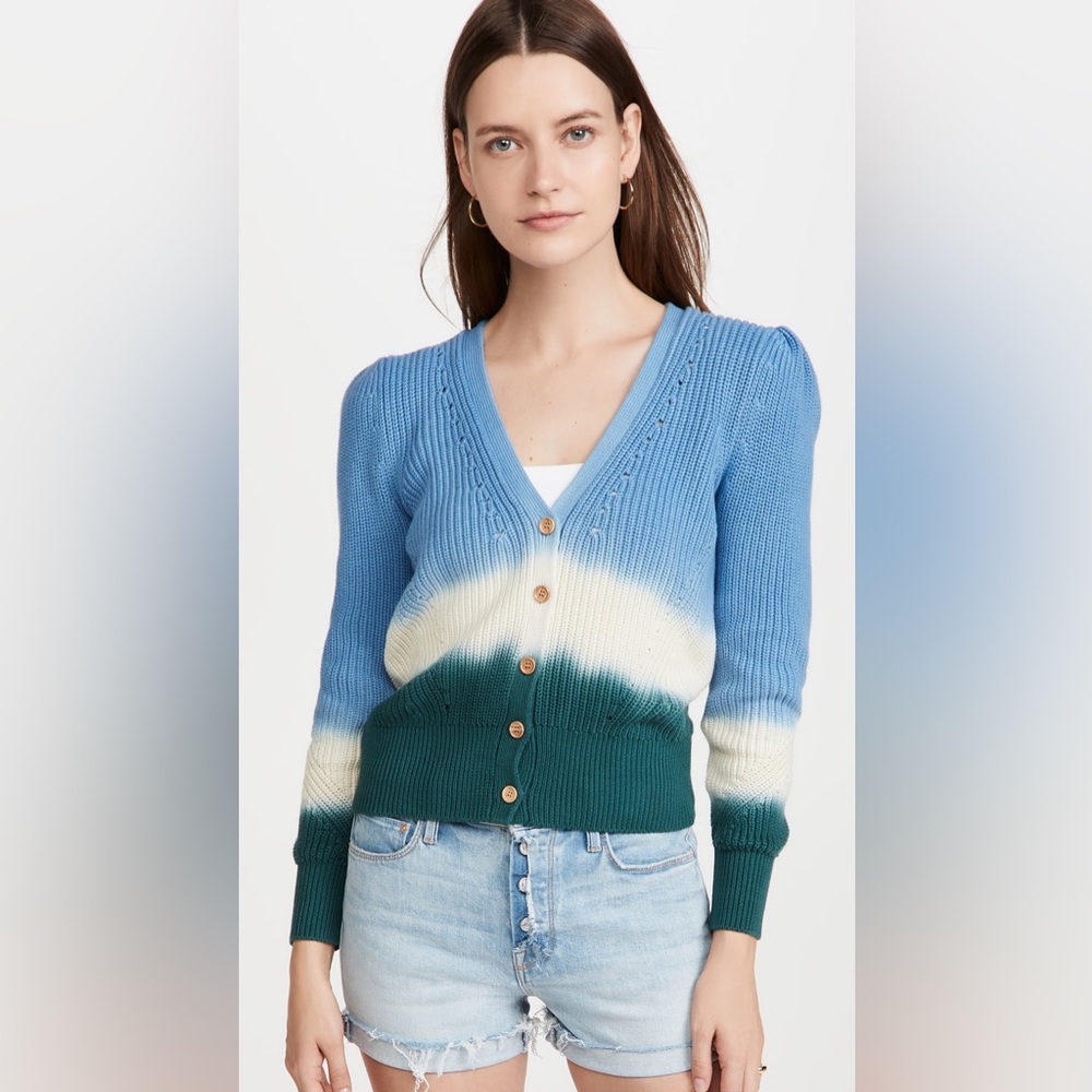 NWT Veronica Beard Parula Ombre Tie-Dye Cardigan Sweater - Picture 1 of 5